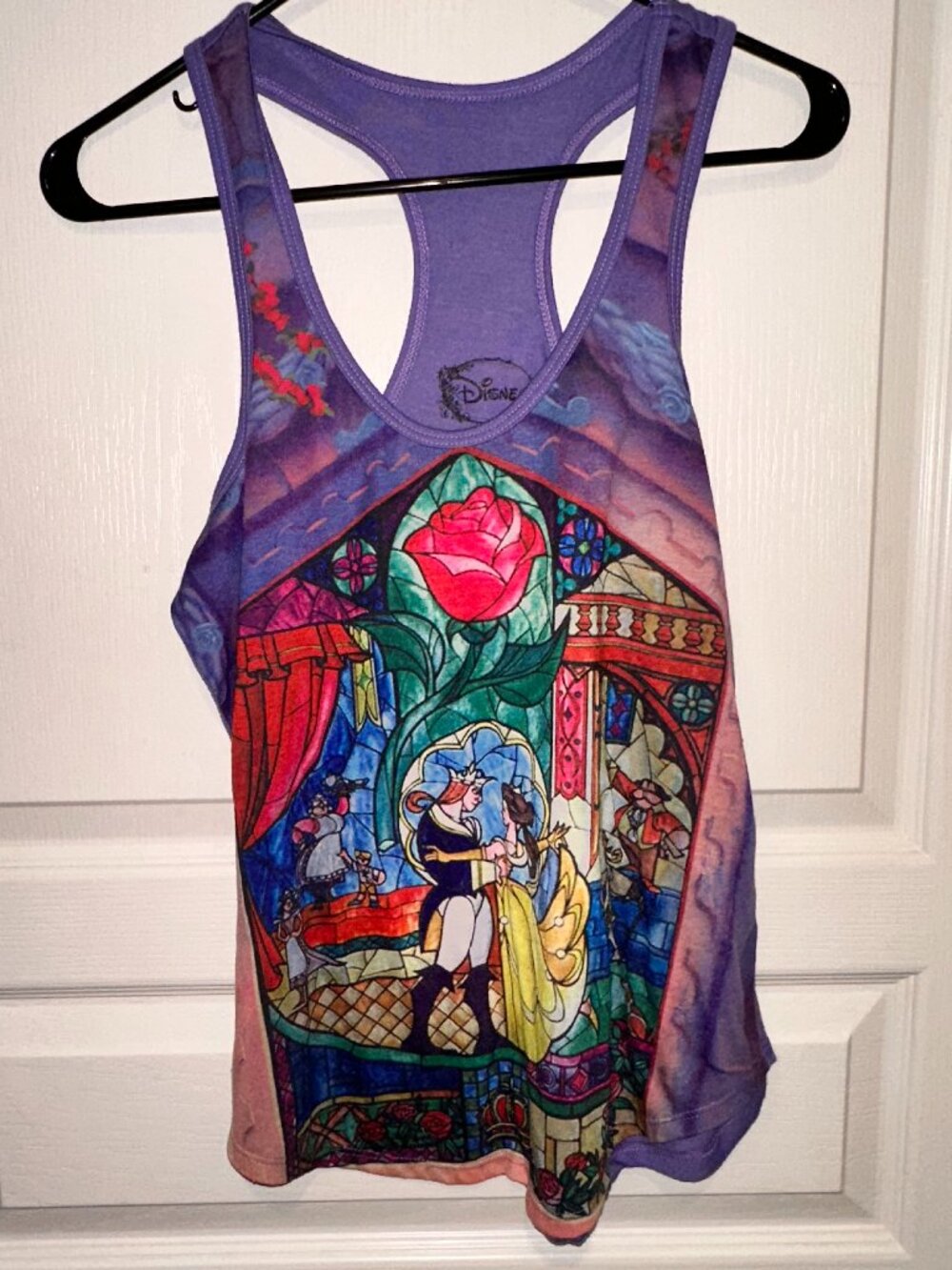 Disney Beauty And The Beast Stained Glass Girls Tank Top
